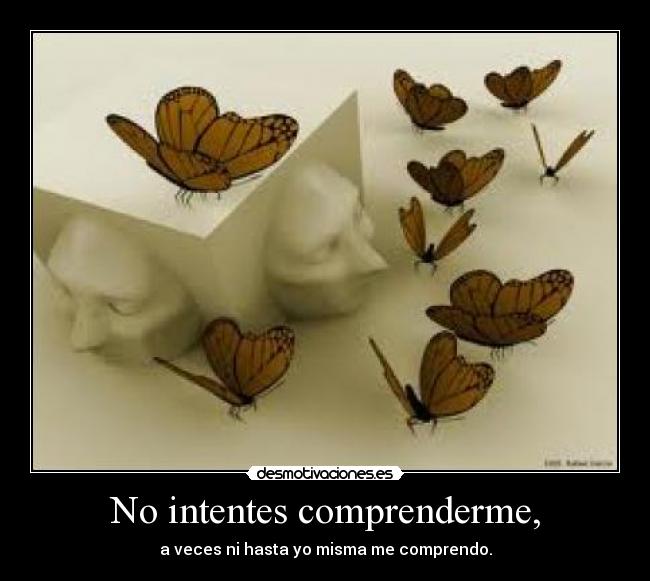 No intentes comprenderme, -