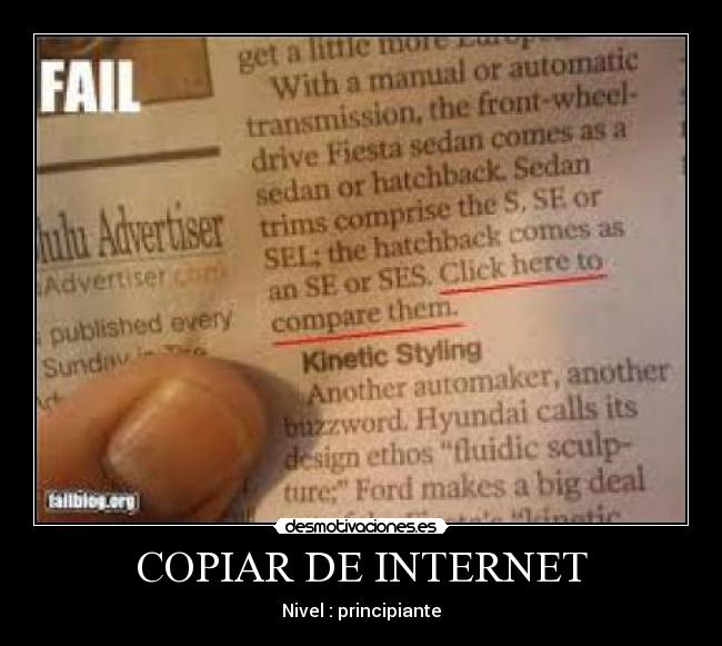 COPIAR DE INTERNET - Nivel : principiante