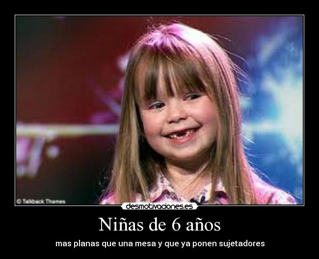 Niñas de 6 años - mas planas que una mesa y que ya ponen sujetadores