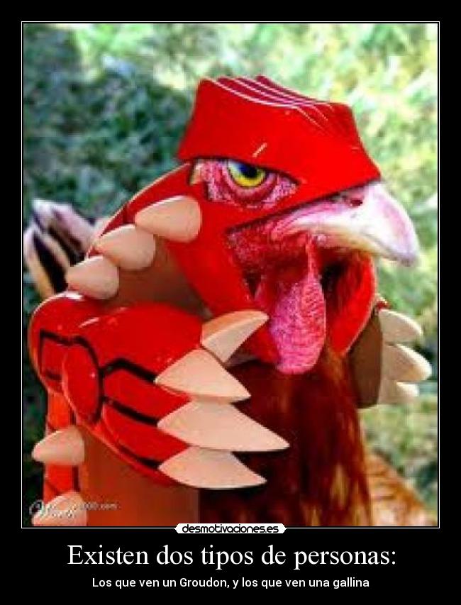 Existen dos tipos de personas: - Los que ven un Groudon, y los que ven una gallina
