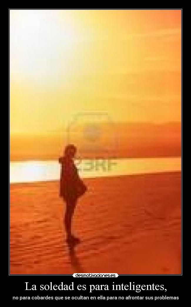 La soledad es para inteligentes, - no para cobardes que se ocultan en ella para no afrontar sus problemas