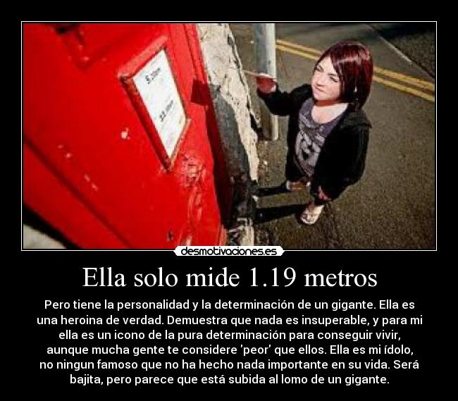 Ella solo mide 1.19 metros -