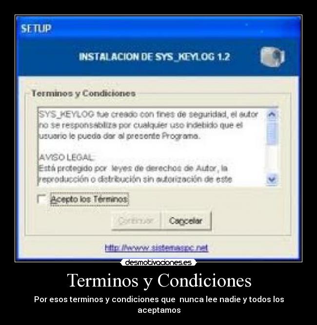 carteles terminos condiciones desmotivaciones