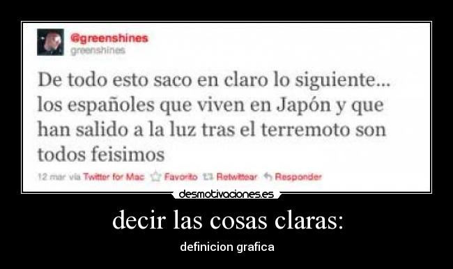 decir las cosas claras: - definicion grafica