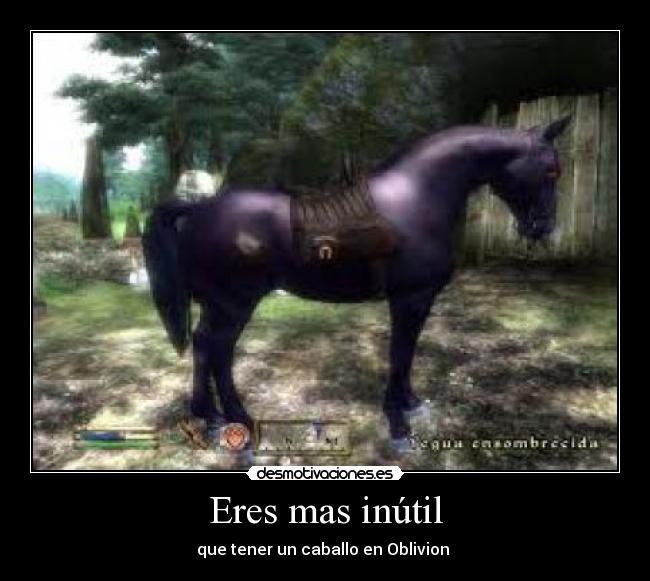 Eres mas inútil - que tener un caballo en Oblivion
