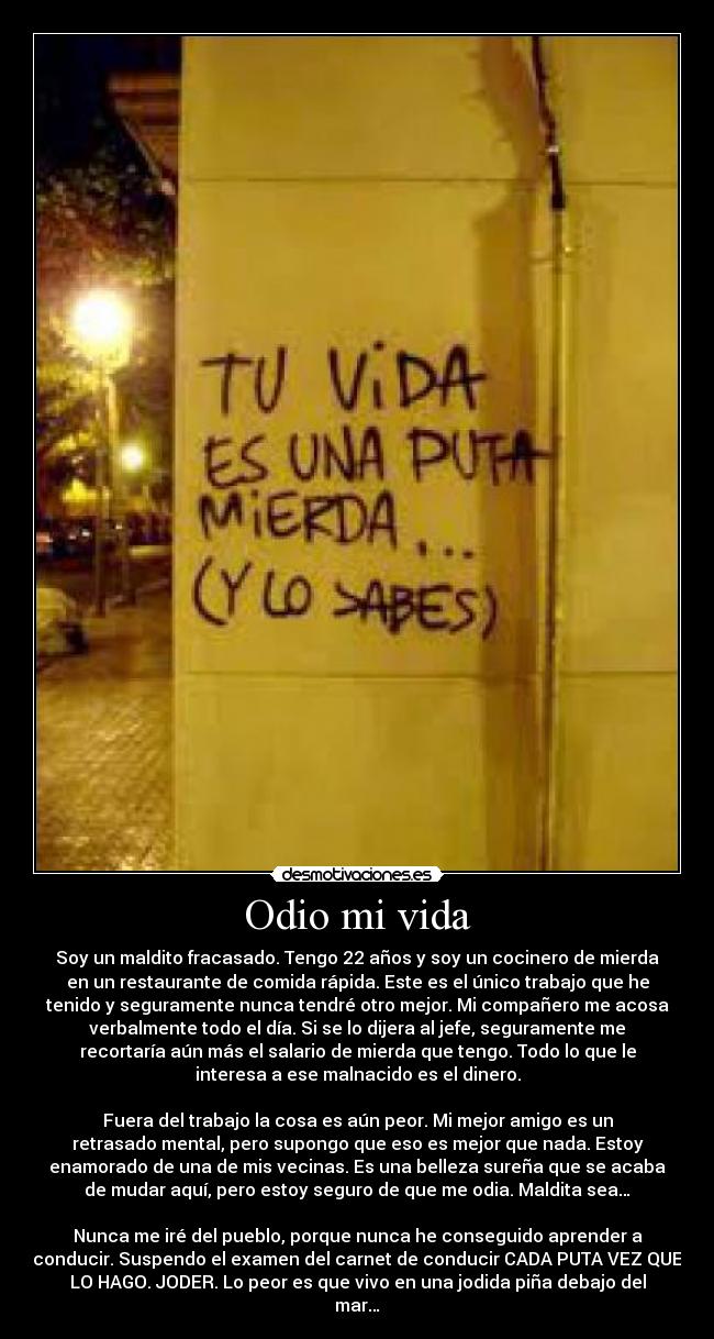 carteles odio vida mierda desmotivaciones