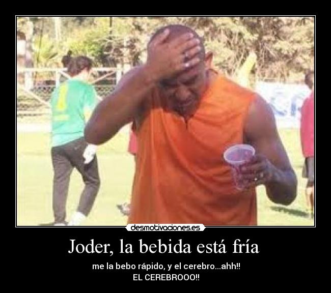 Joder, la bebida está fría -