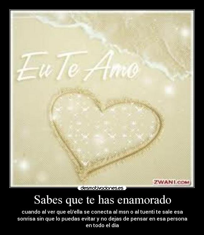 Sabes que te has enamorado - 