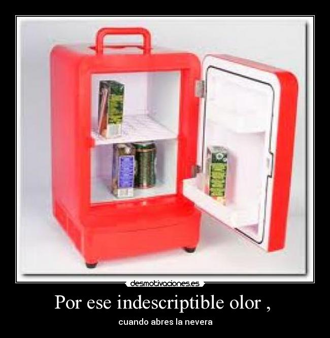 Por ese indescriptible olor , - cuando abres la nevera