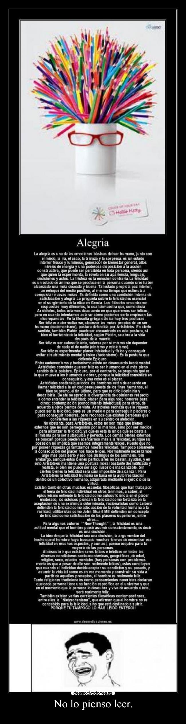 No lo pienso leer. - 