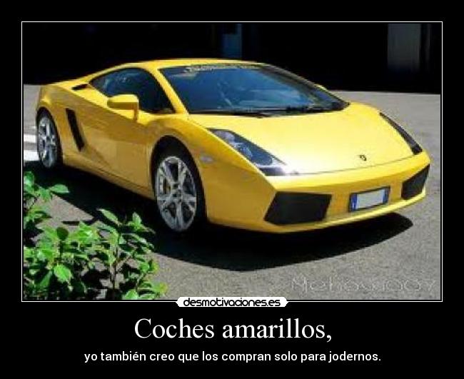 Coches amarillos, - yo también creo que los compran solo para jodernos.