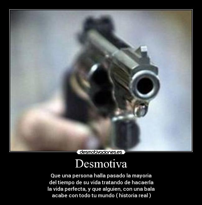 carteles desmotiva bala final vida perfecta desmotivaciones