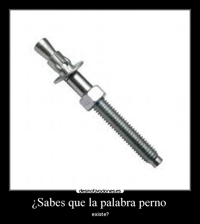 ¿Sabes que la palabra perno  - existe?