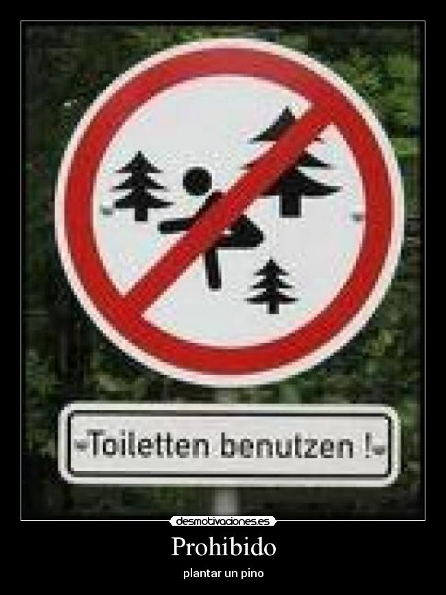 Prohibido - plantar un pino