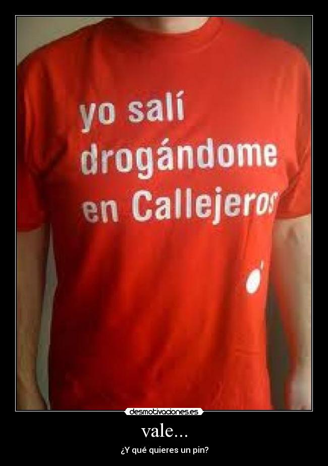 vale... - ¿Y qué quieres un pin?