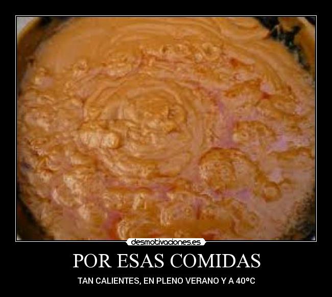 POR ESAS COMIDAS - TAN CALIENTES, EN PLENO VERANO Y A 40ºC
