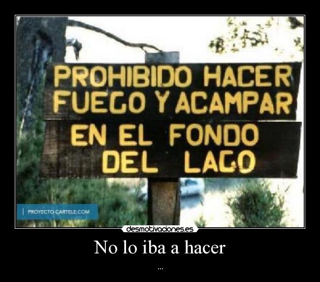 No lo iba a hacer -