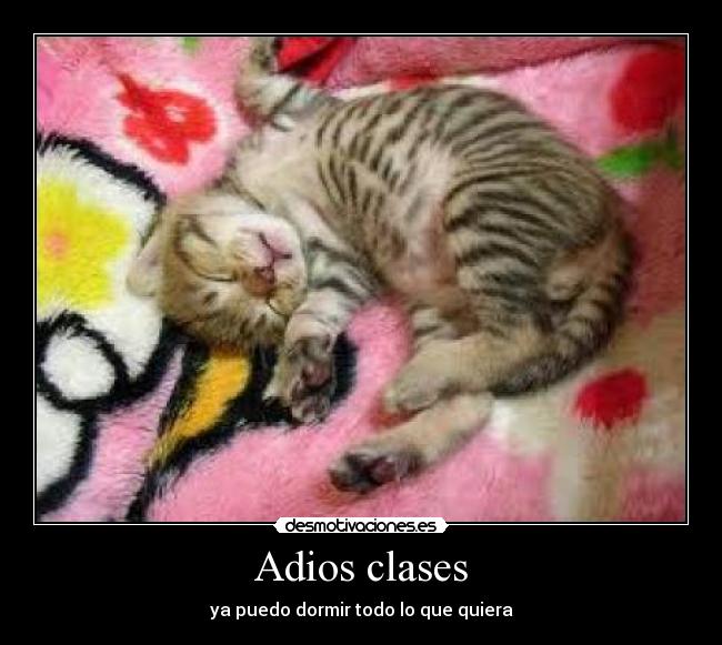 Adios clases - ya puedo dormir todo lo que quiera