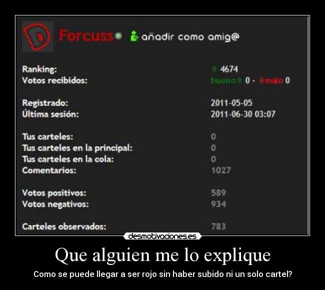 Que alguien me lo explique - Como se puede llegar a ser rojo sin haber subido ni un solo cartel?