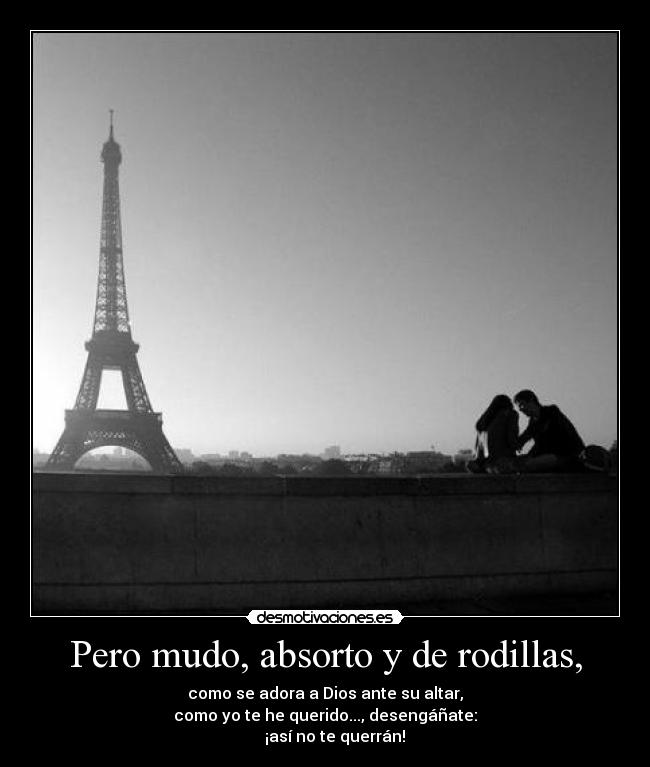 Pero mudo, absorto y de rodillas, - 