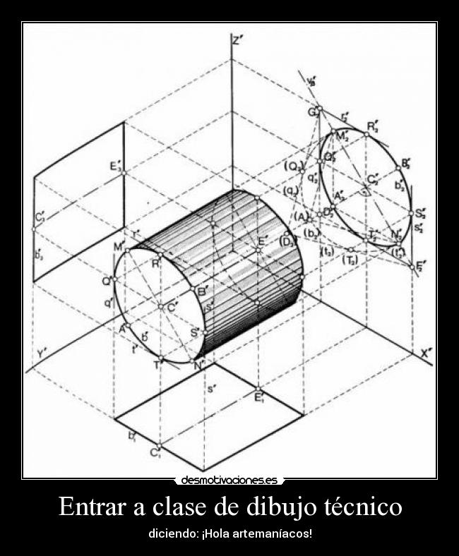 Entrar a clase de dibujo técnico - diciendo: ¡Hola artemaníacos!