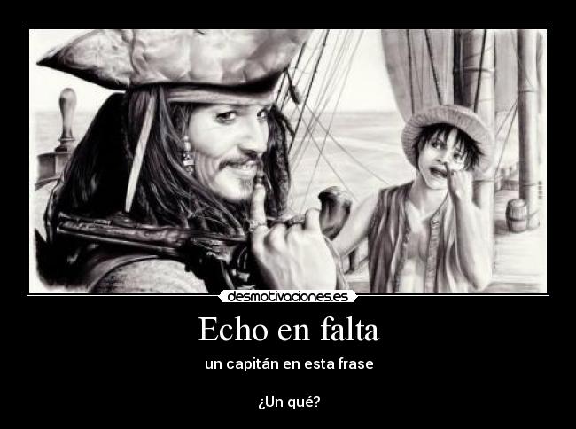 Echo en falta - un capitán en esta frase

¿Un qué?