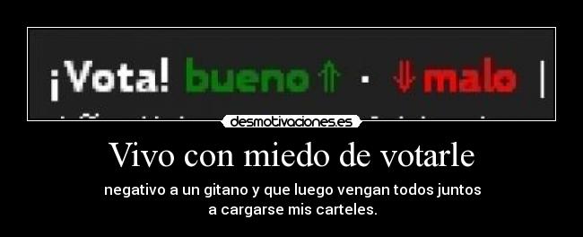 Vivo con miedo de votarle -