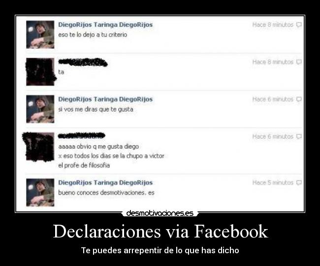 Declaraciones via Facebook - Te puedes arrepentir de lo que has dicho