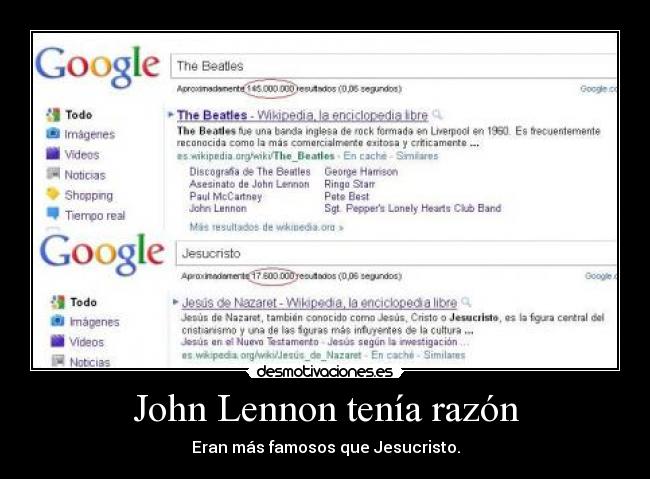 John Lennon tenía razón -