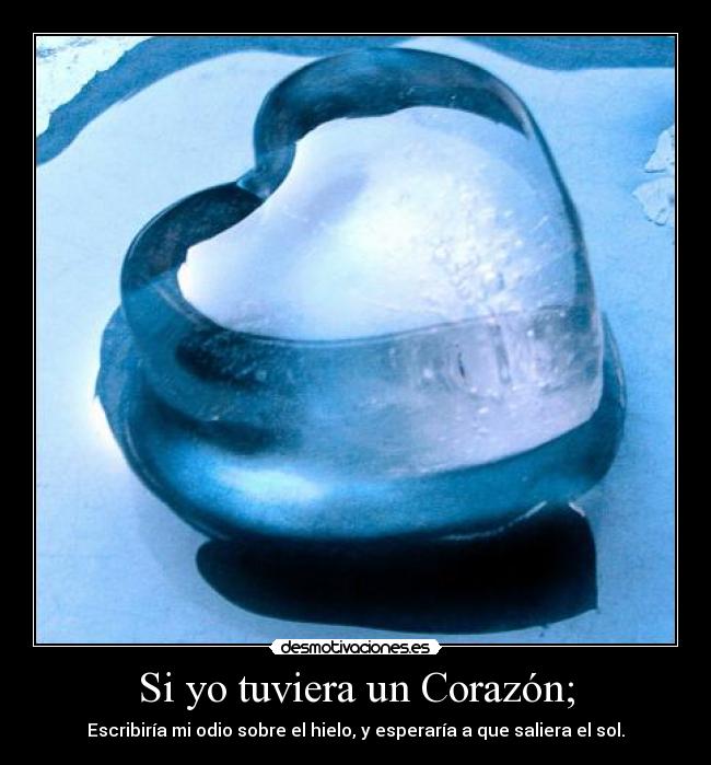 Si yo tuviera un Corazón; - Escribiría mi odio sobre el hielo, y esperaría a que saliera el sol.