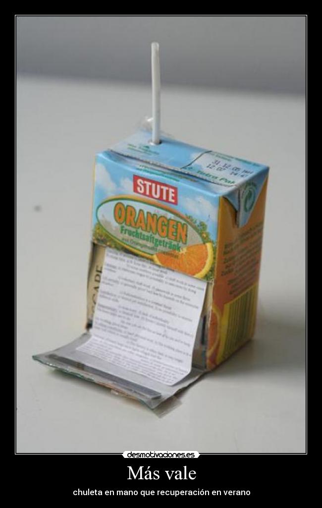 Más vale - chuleta en mano que recuperación en verano