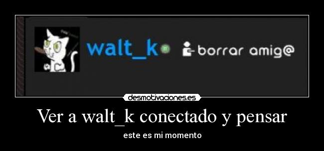 Ver a walt_k conectado y pensar - este es mi momento