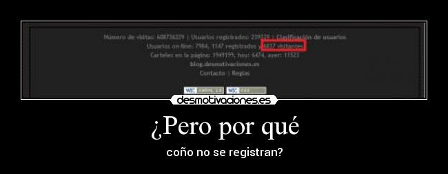 ¿Pero por qué - coño no se registran?