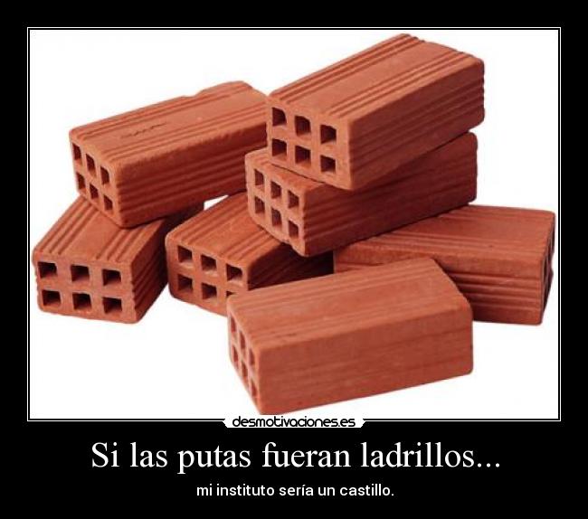 Si las putas fueran ladrillos... - mi instituto sería un castillo.