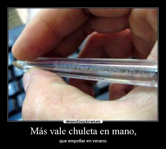 Más vale chuleta en mano, - que empollar en verano.