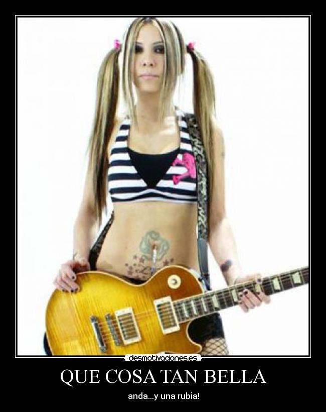 carteles rubia les paul guitar desmotivaciones