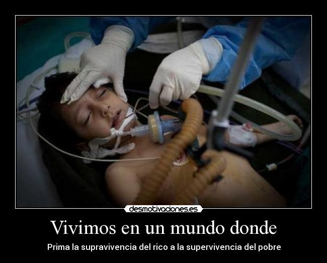 Vivimos en un mundo donde - Prima la supravivencia del rico a la supervivencia del pobre
