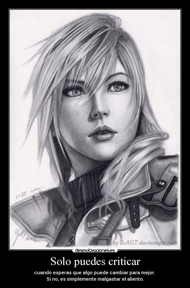 Solo puedes criticar -