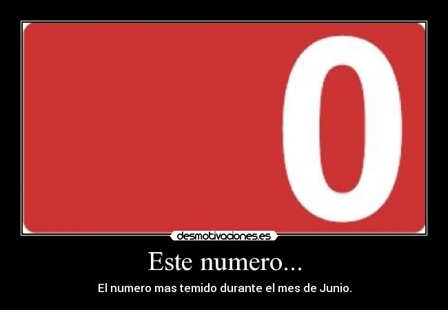 Este numero... - El numero mas temido durante el mes de Junio.