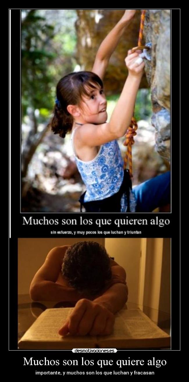 Muchos son los que quiere algo - importante, y muchos son los que luchan y fracasan