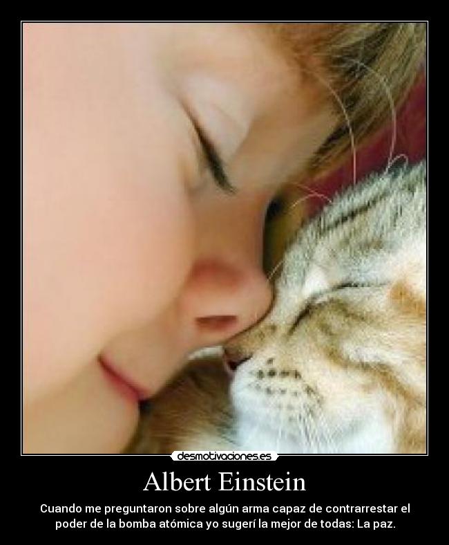 Albert Einstein - Cuando me preguntaron sobre algún arma capaz de contrarrestar el
poder de la bomba atómica yo sugerí la mejor de todas: La paz.