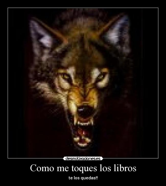 Como me toques los libros - te los quedas!!
