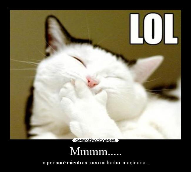 Mmmm..... - lo pensaré mientras toco mi barba imaginaria....