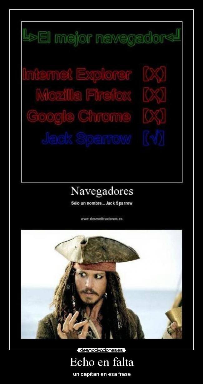 Echo en falta - un capitan en esa frase