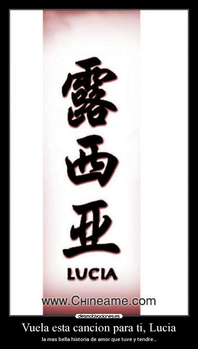Vuela esta cancion para ti, Lucia -