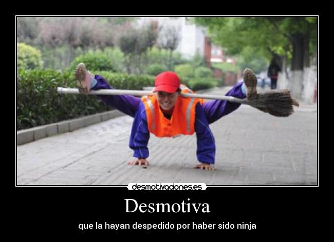 Desmotiva - que la hayan despedido por haber sido ninja