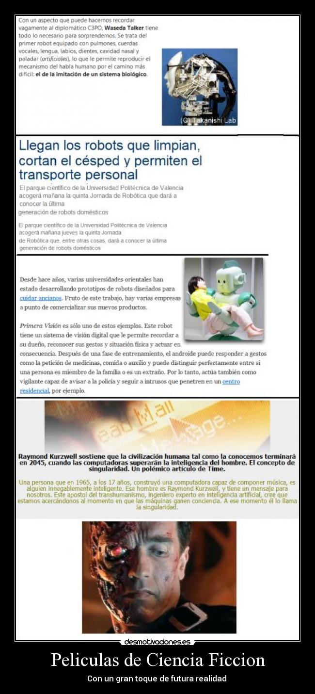 Peliculas de Ciencia Ficcion - Con un gran toque de futura realidad