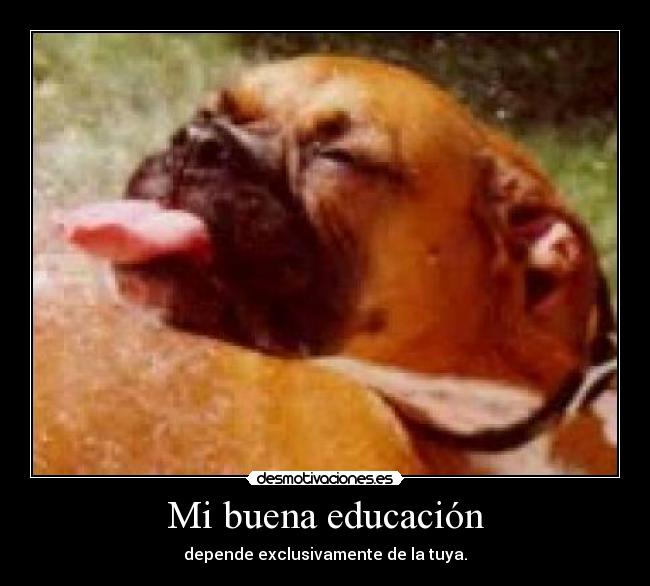 Mi buena educación - depende exclusivamente de la tuya.