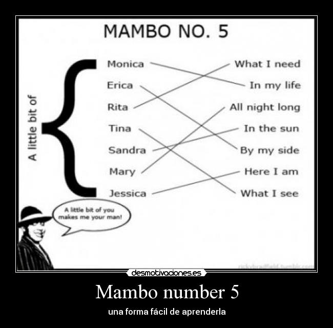 Mambo number 5 - una forma fácil de aprenderla