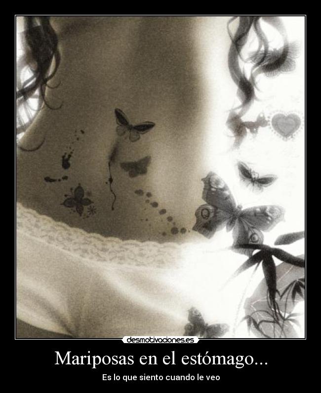 Mariposas en el estómago... - Es lo que siento cuando le veo